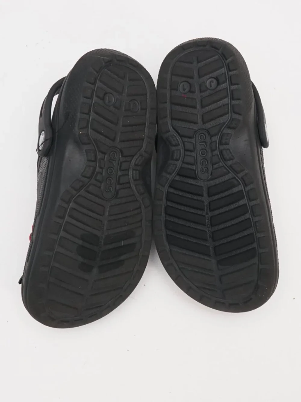 Crocs Kids Size J1  Black Clog Shoes With Croc Charms